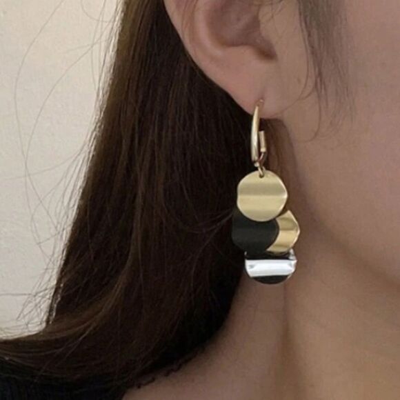 3for$20 m Pin Retro Hong Kong Style Colorblock Circle & Tassel Dangle - Picture 5 of 5